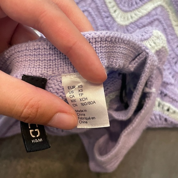 H&M Divided Purple And Light Green Crochet Dress - Picture 2 of 3